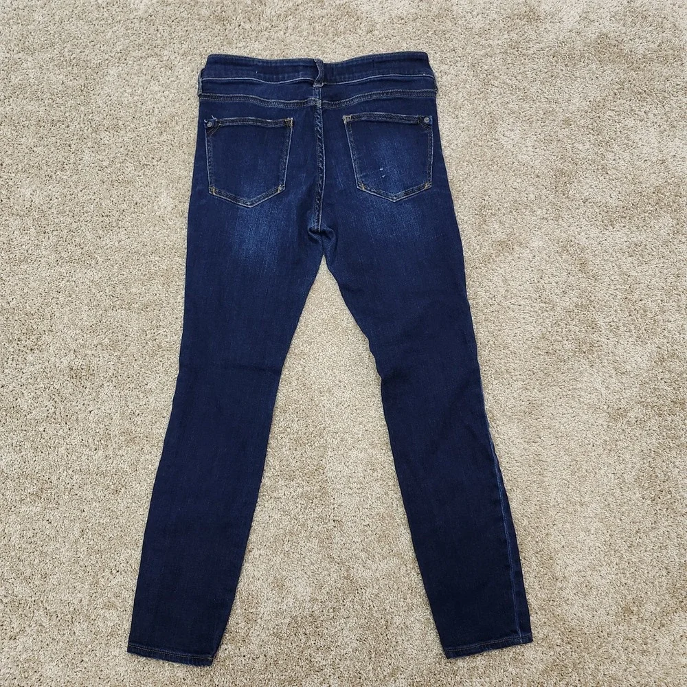 Pilcro Jeans Mid-Rise Skinny Dark Wash Indigo Blue‎ Denim Casual Size 28